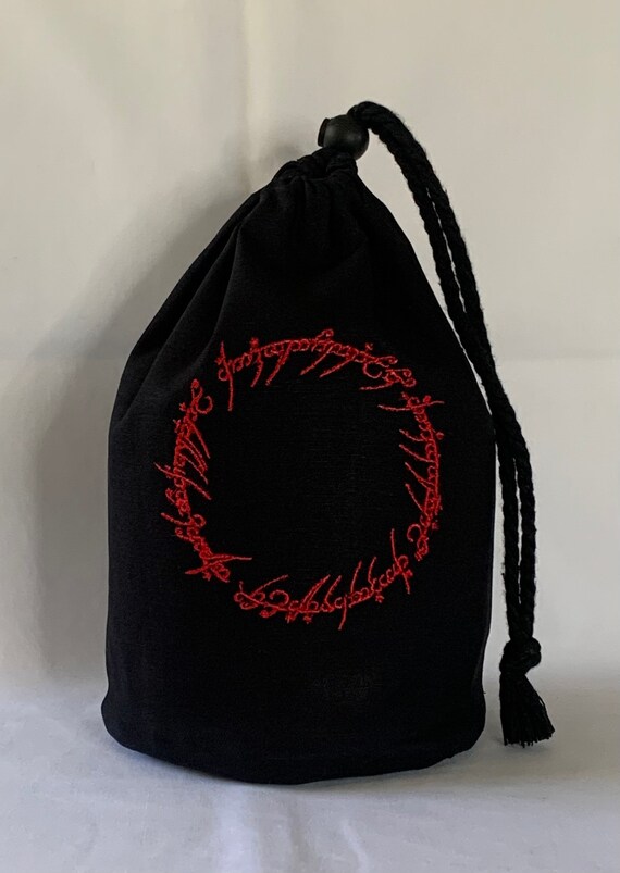The One Ring Script LOTR Large Standing Black Dice Bag - Etsy UK
