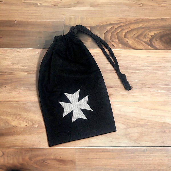 Knight Templars Army Black Dice Bag - Embroidered Symbol