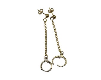 Pair of dangly drop earrings for Loop earplugs | ball or flat stud | anti loss jewellery