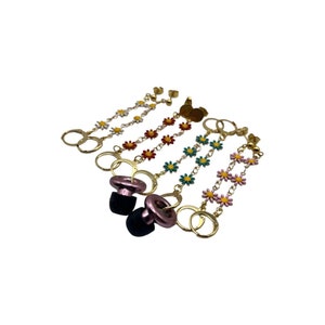 Pair of daisy earrings for Loop earplugs | ball or flat stud | gold coloured metal