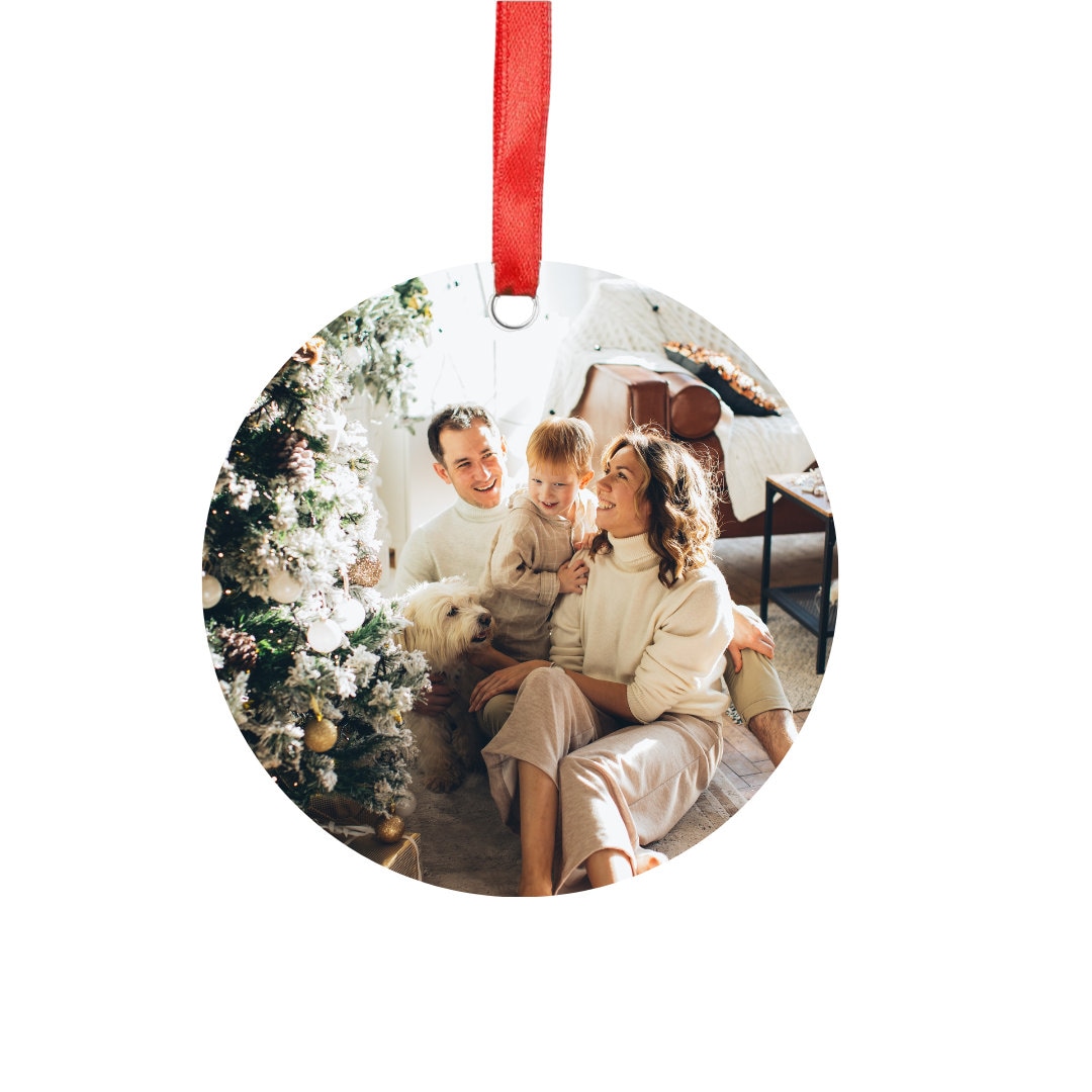 Custom Family Photo Christmas Ornament: Personalized MDF Bauble - Etsy UK
