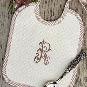 Cotton baby bib,Monogram baby bib,Elegant monogramed baby bib,Chic monogrammed dribble,Customized bib,Baby bib,Drool for babies,Row baby bib