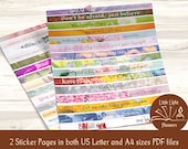 Faith Printable Planner Stickers, Floral Printable Bible Journal Stickers, Print & Cut, Digital Printable Christian Stickers, Journaling