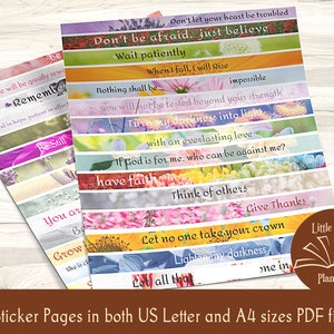 Faith Printable Planner Stickers, Floral Printable Bible Journal Stickers, Print & Cut, Digital Printable Christian Stickers, Journaling