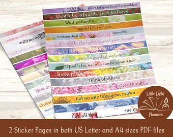 Glaube druckbare Planner Aufkleber, Floral druckbare Bibel Journal Aufkleber, drucken & schneiden, digital druckbare christliche Aufkleber, Journaling
