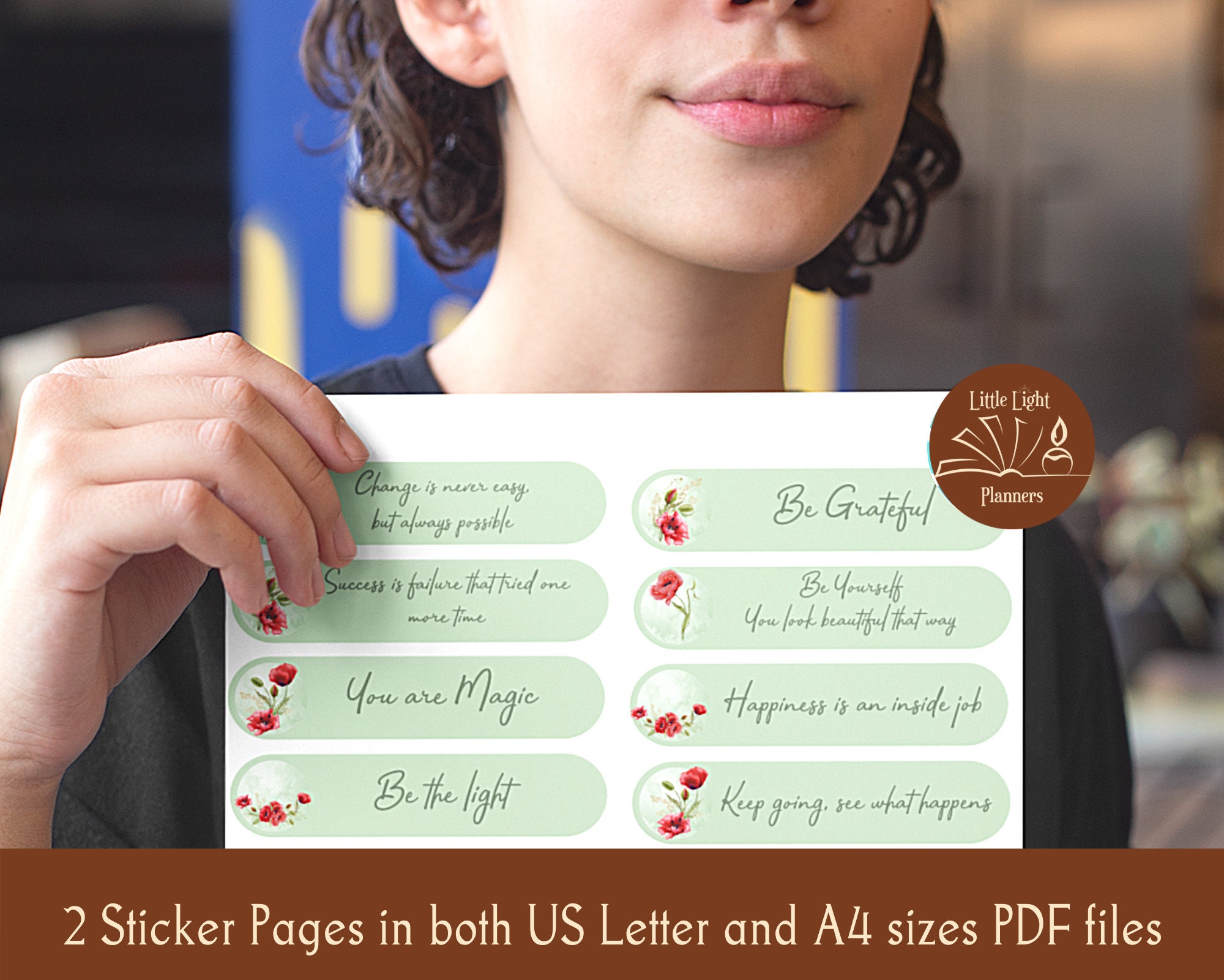 Motivational Printable Planner Stickers Floral Printable - Etsy