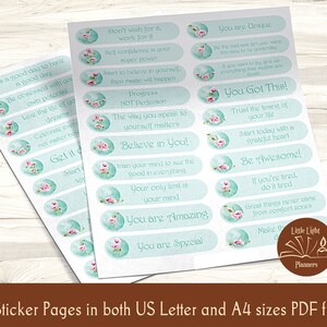 Motivational Printable Planner Stickers, Pink Floral Printable Motivation Journal Stickers, Print & Cut, Printable Quote Sticker, Scrapbook
