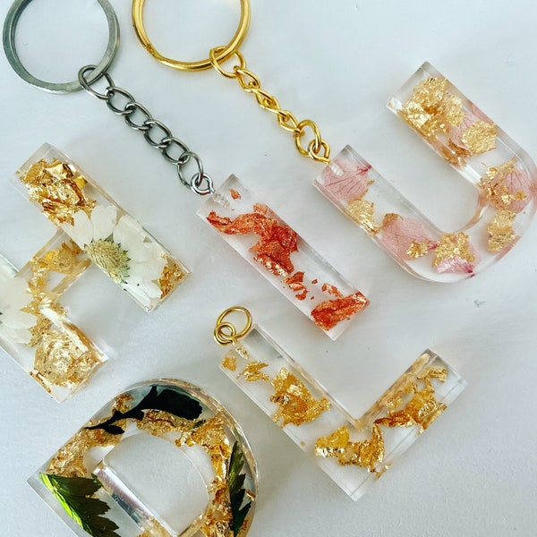 Handmade Initial Resin Keyring