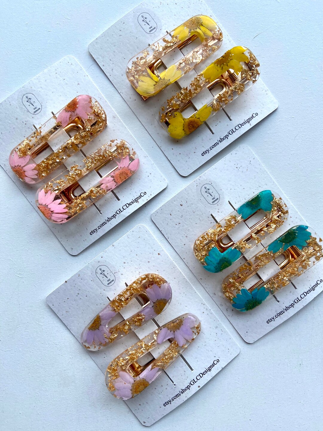 Handmade Flower Resin Hair Clip Etsy