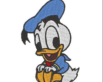 Baby Donald Duck digitalisiert gefüllt Eisstickerei Design digitaler Download