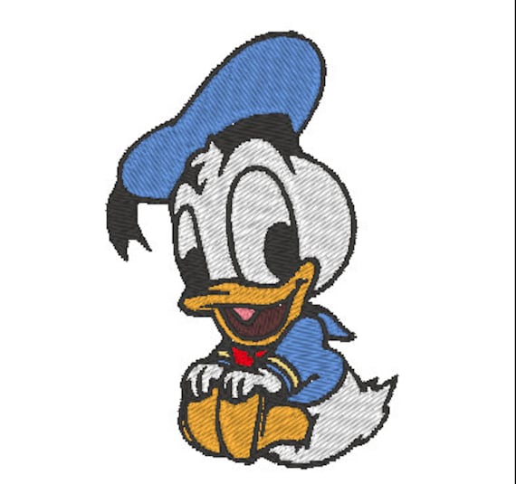 Baby Donald Duck Gedigitaliseerd gevulde Machine Borduurwerk Ontwerp Digitale Download