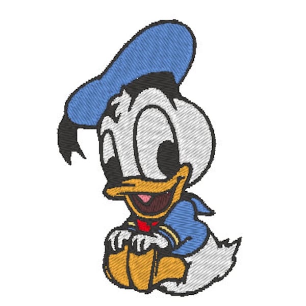 Baby Donald Duck Digitized filled Machine Embroidery Design Digital Download