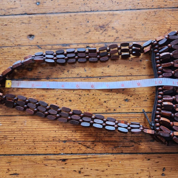 Vintage Wood Beaded Shoulder Bag - image 9