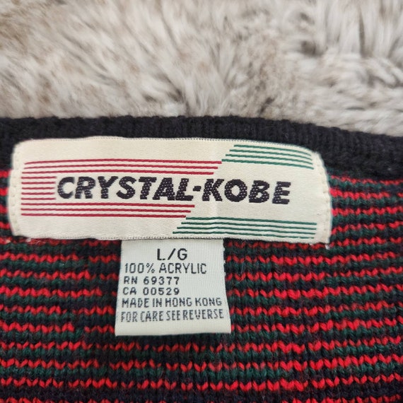 Crystal-Kobe Vintage 1980s Christmas Plaid Cardig… - image 5