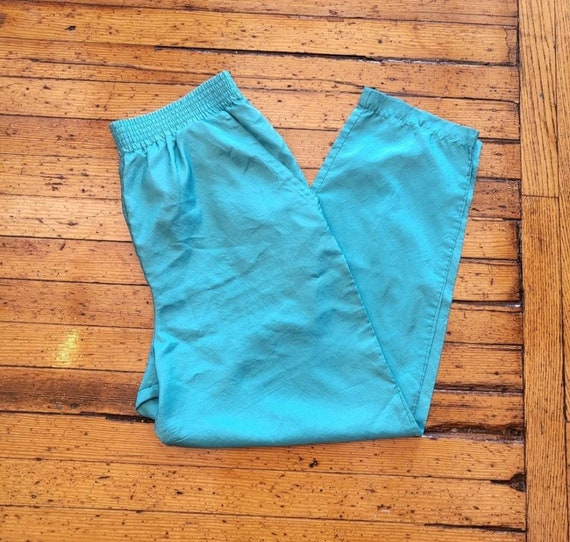 Leslie Fay Options Vintage Teal Parachute Pants P… - image 1