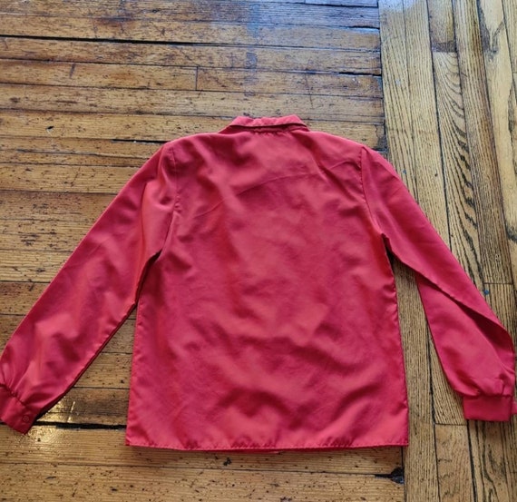 Joanna Vintage Polyester Button Down Red Size 8 - image 2