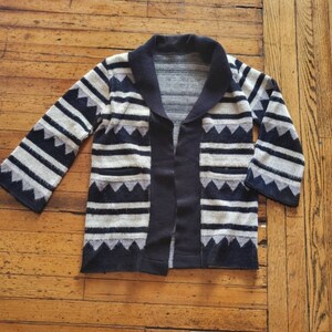 Vintage Knit Striped Cardigan Sweater