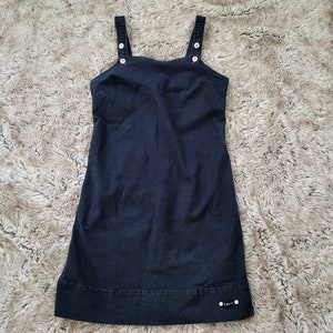 CK Jeans Vintage Calvin Klein Y2K Dark Wash Denim Overall Dress Indigo Size 7