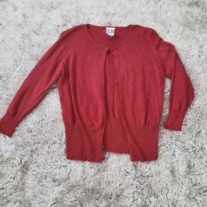 CLIO Vintage Silk Blend Red Cardigan Size Large