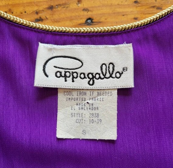 Pappagallo Vintage Tank Top Pink Purple & Gold Si… - image 4