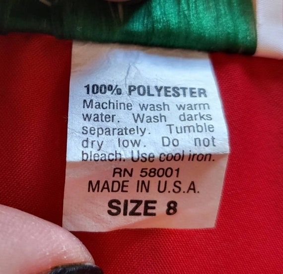 Joanna Vintage Polyester Button Down Red Size 8 - image 4