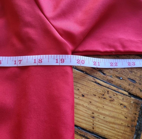 Joanna Vintage Polyester Button Down Red Size 8 - image 7