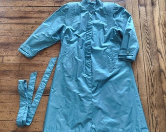 Cambridge Vintage Trench Coat Teal Size 14