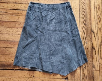 i.e. Leather Asymmetrical Skirt Blue Size 10