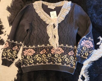 Sweater Loft New York Vintage Lace Trim Sweater Size Medium