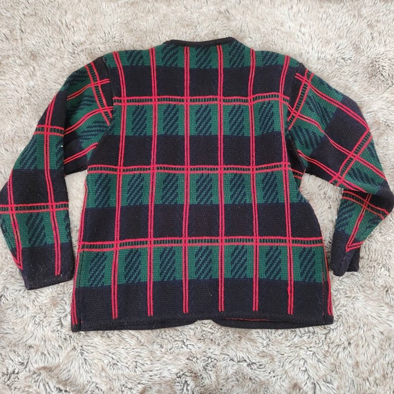 Crystal-Kobe Vintage 1980s Christmas Plaid Cardig… - image 2