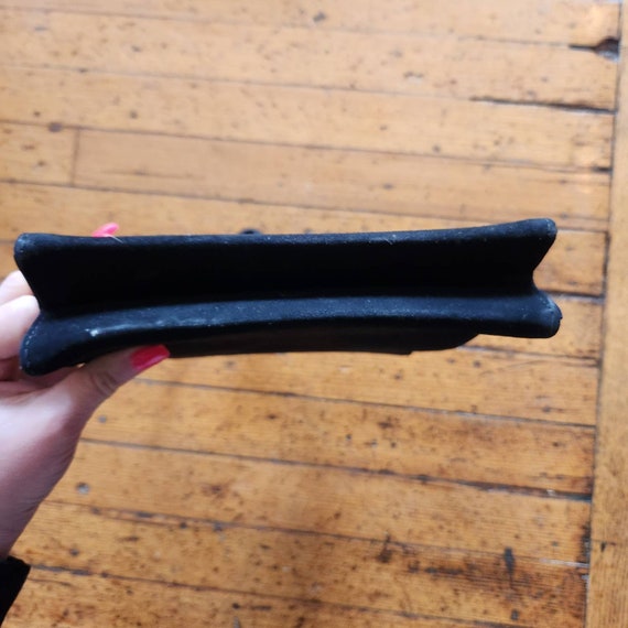 Vintage Black Velvet Rhinestone Clasp Handbag - image 8