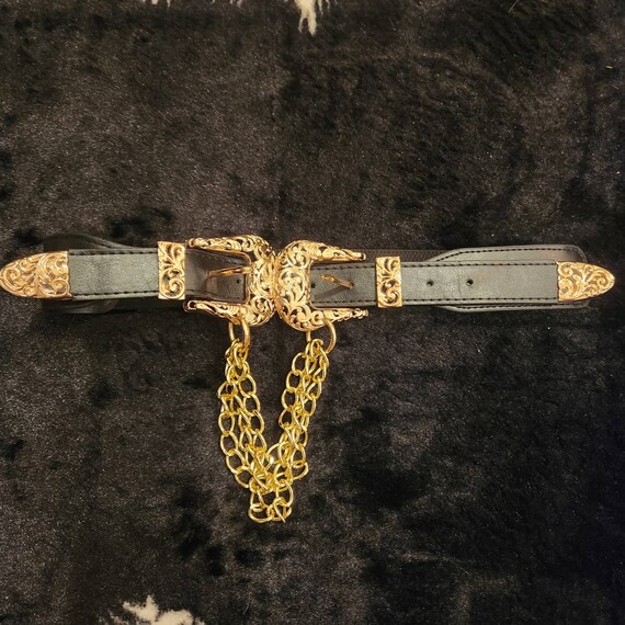 vintage double buckle black Gem