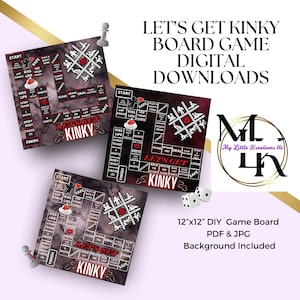 DIY Ready to Print Let&#39;s Get Kinky Board Game| Couple’s Game Night| Valentine’s Day