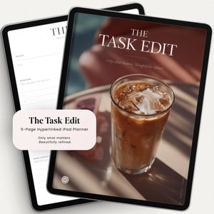 Task Edit Planner for iPad | Hyperlinked Digital Planner | GoodNotes Notability | Luxe Editorial Planner PDF | Iced Coffee
