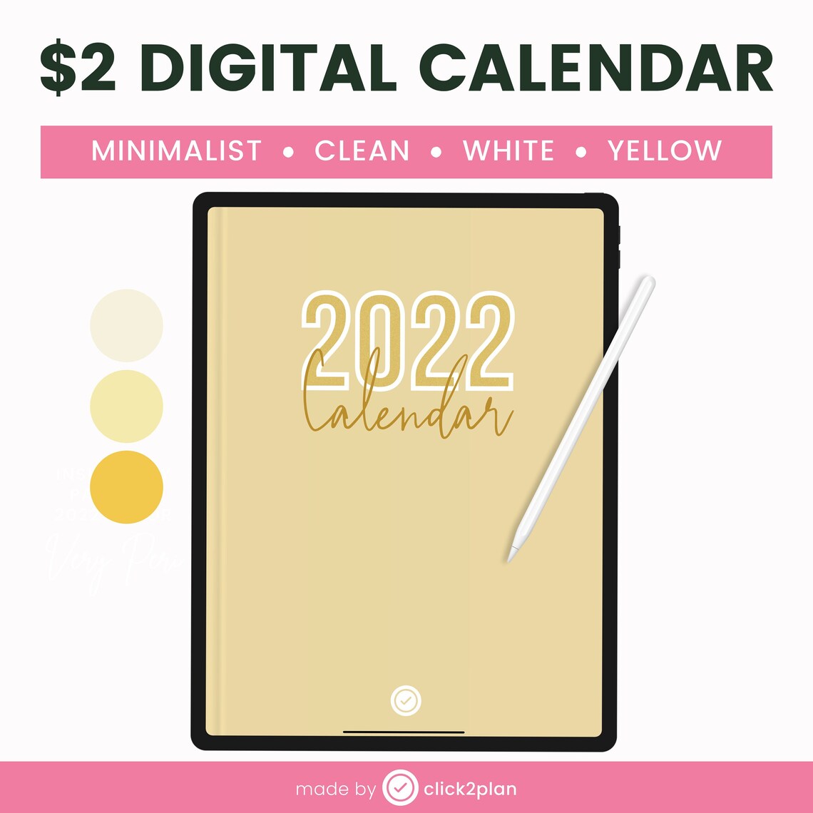 Simple Digital Calendar Goodnotes Planner Minimalist Digital Etsy