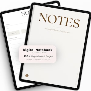 Digital Planner Notebook for iPad | Hyperlinked GoodNotes Digital Notebook | Sunday & Monday Start