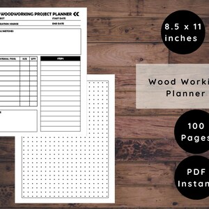 Woodworking Planner (8.5x11 inches) 100 Pages for 50 projects
