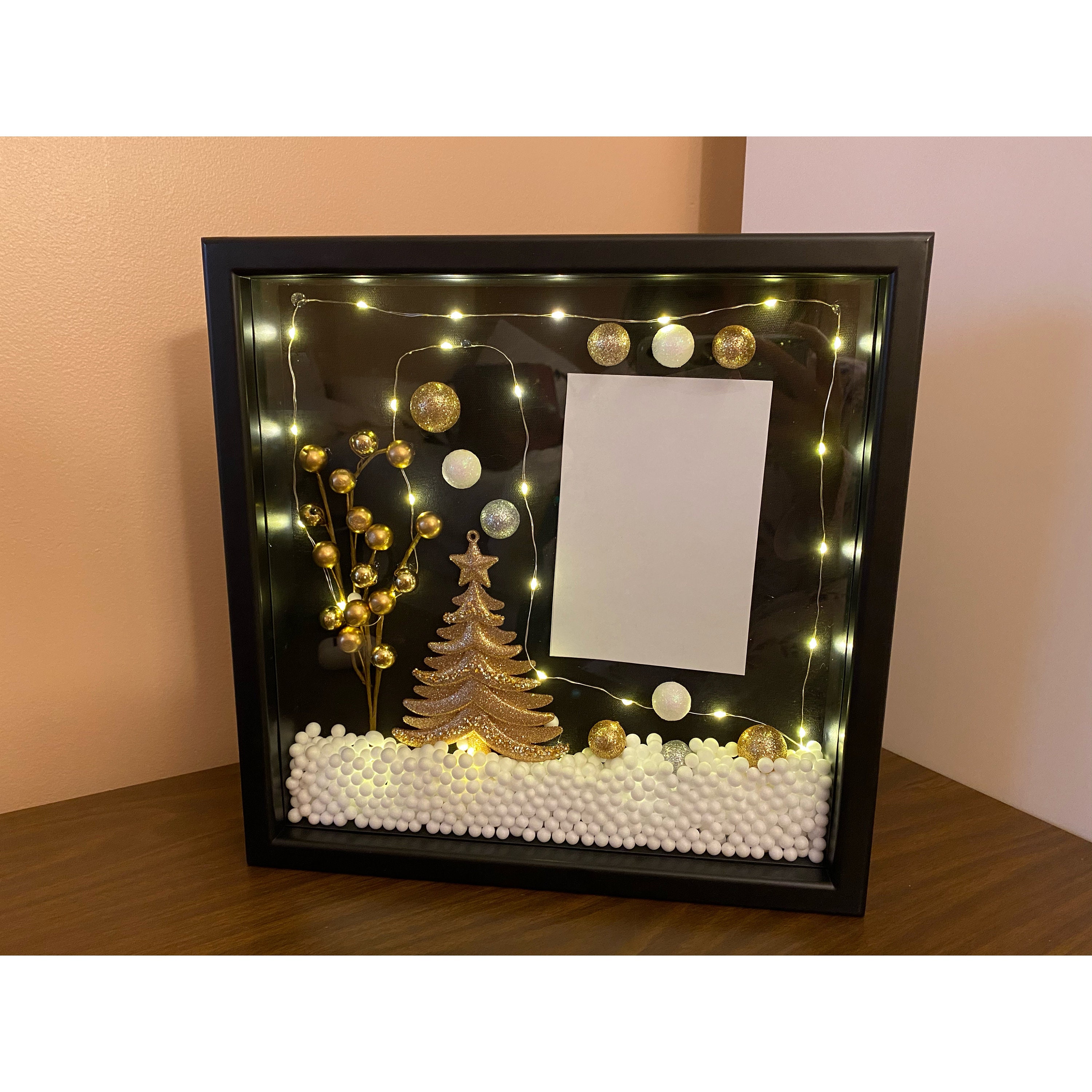 Christmas shadowbox LED lights Etsy