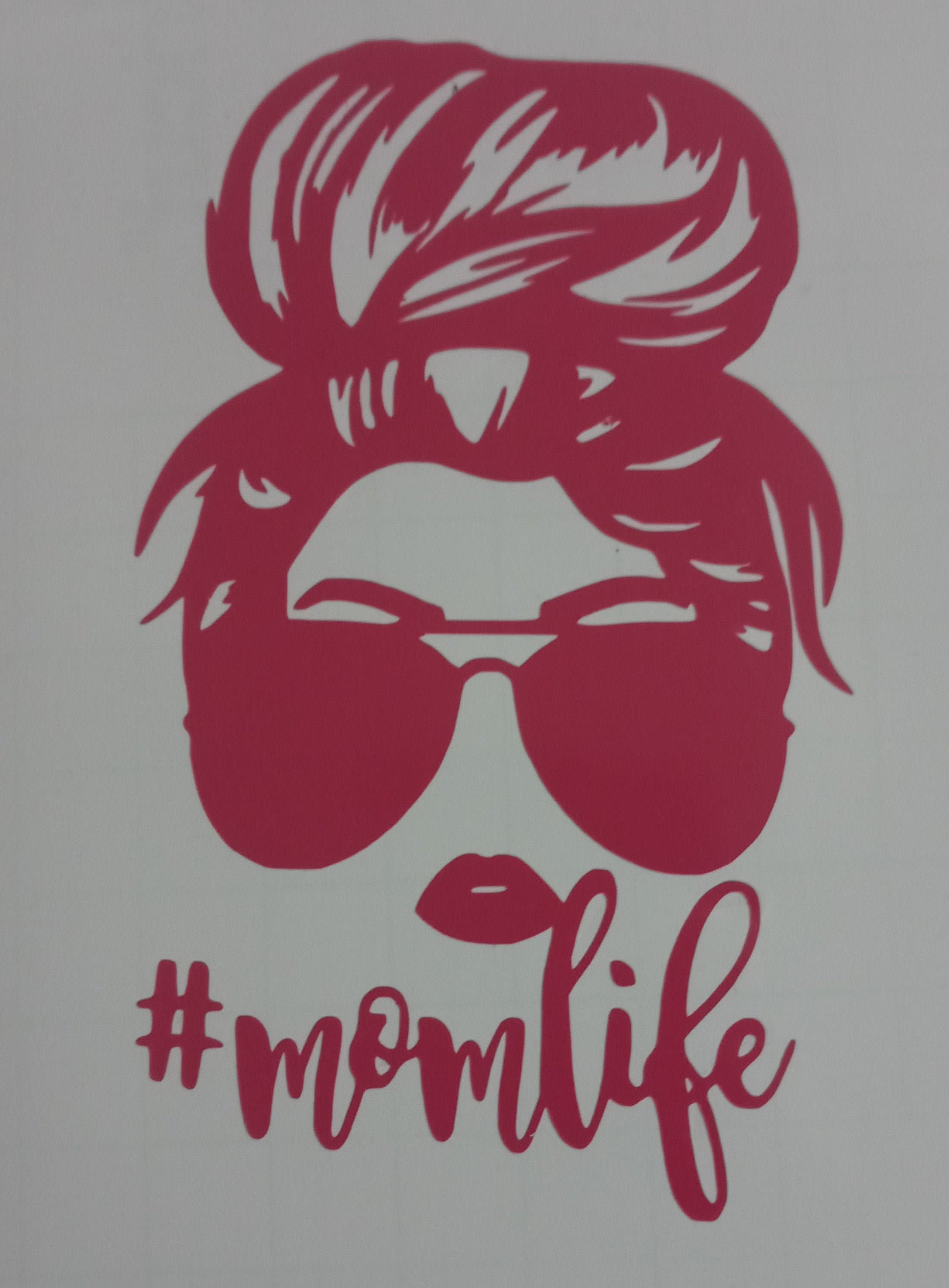 Mom mom life messy bun sunglasses popular funny car decal Etsy