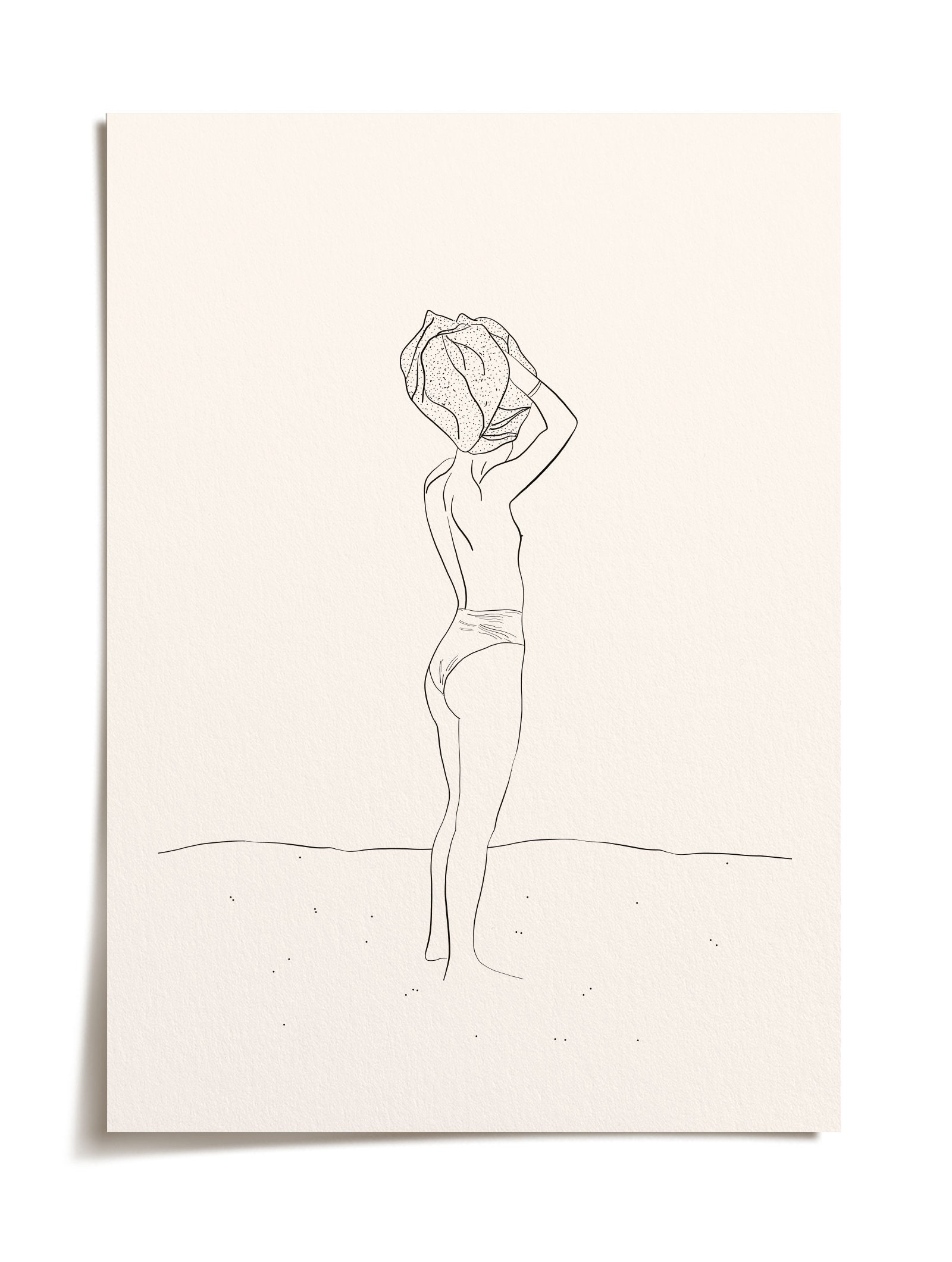 La Nageuse - Affiche/Poster de Femme sur La Plage