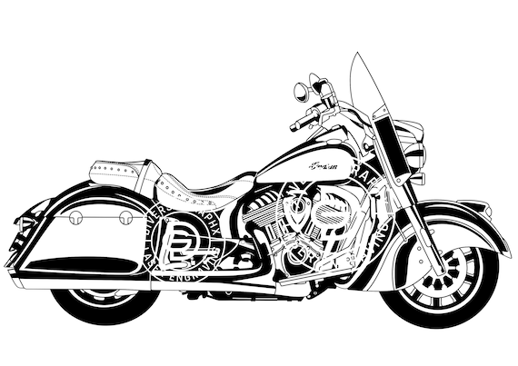 Indian Spring Field Motorcycle, Digital Files SVG Laser File, Png