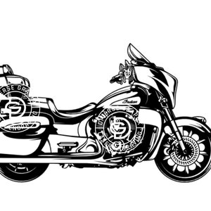 Indian Road Master Motorcycle, Digital Files SVG laser file, png, pdf