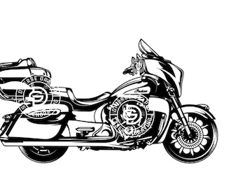 Indian Road Master Motorcycle, Digital Files SVG laser file, png, pdf