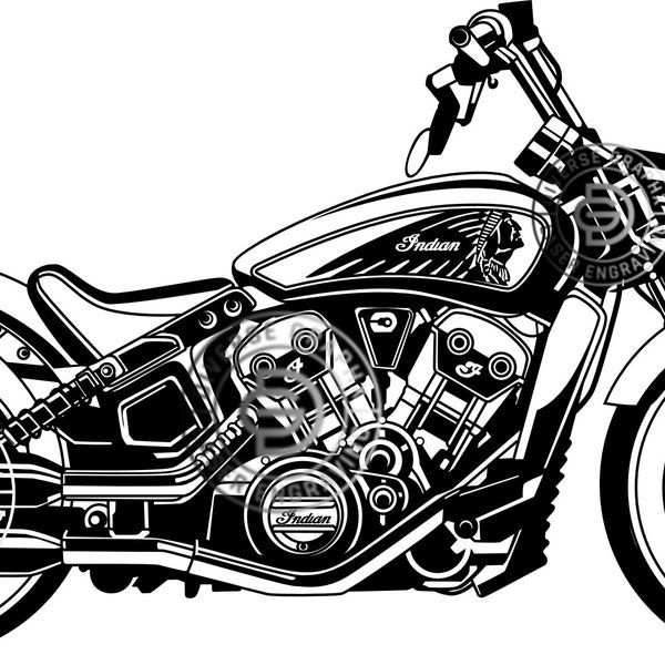 Indian Scout Bobber Twenty ABS Motorcycle, Digital Files SVG laser file, png, pdf, jpg