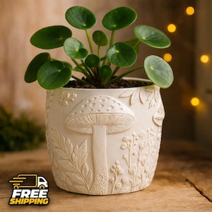 Botanical Mushroom Planter | Cottagecore Home Decor