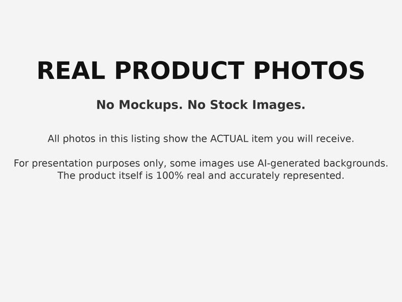 Puede incluir: Imagen con texto "REAL PRODUCT PHOTOS" y "No Mockups. No Stock Images." Texto adicional asegura que se muestra el art&iacute;culo real y que los fondos pueden ser generados por IA. El producto es 100% real.