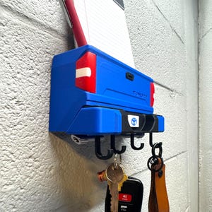 Tundra TRD PRO key hanger, exhaust and hook view