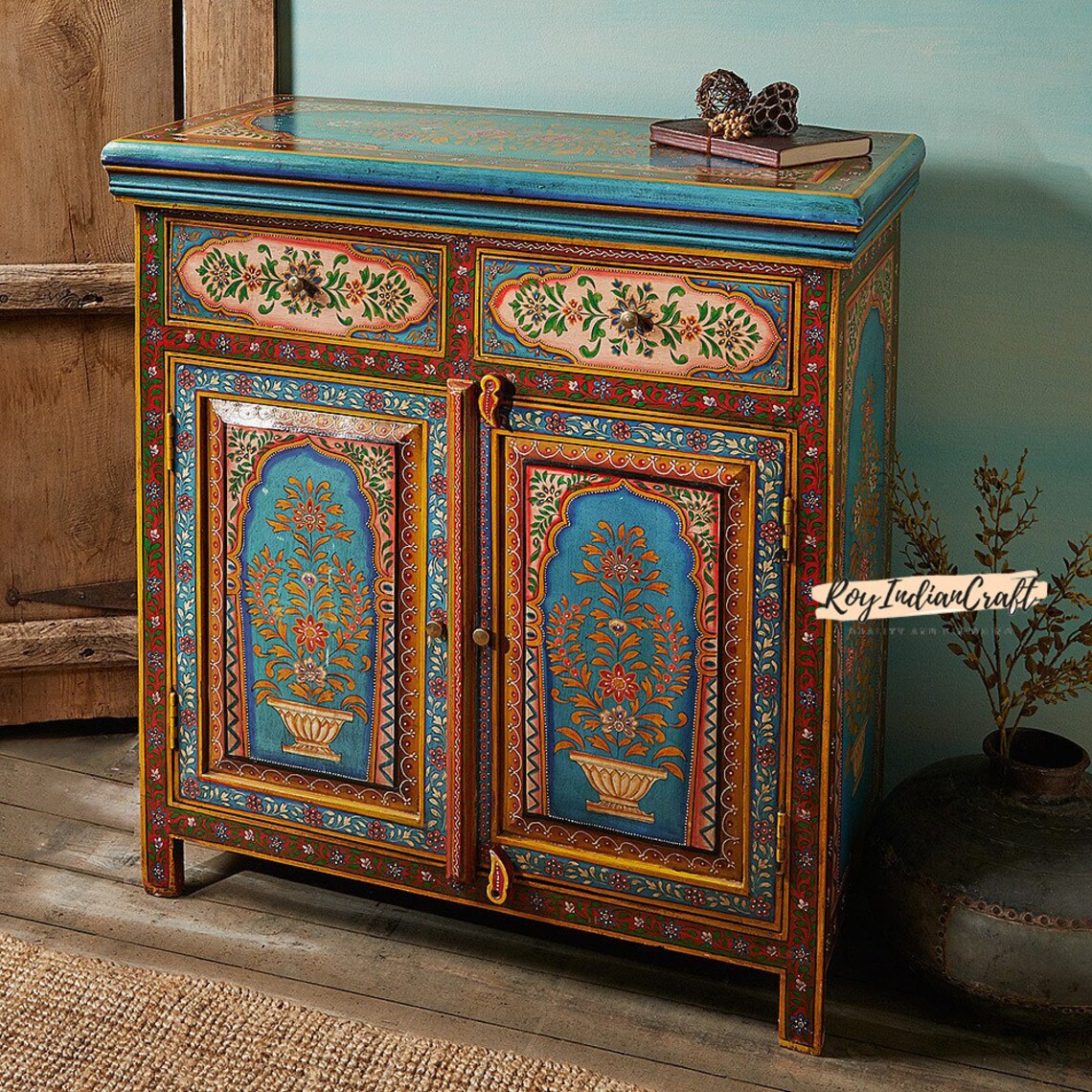 Indian Wooden Bedside Table Storage Table Bedroom Furniture Etsy