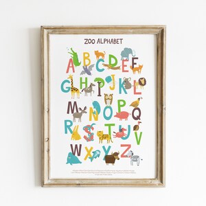 Animal Alphabet print, Instant Alphabet Poster Printable Wall Art, ABC Poster Alphabet Print, Kids Wall Art Digital Print