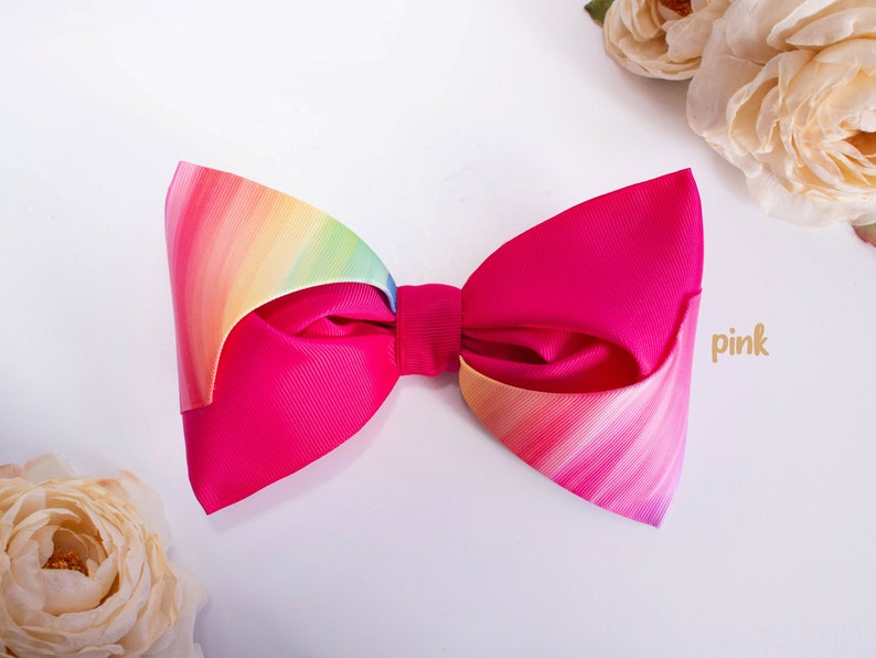Large size with alligator hair clip or elastic headband. Girl/'s bow model Camelia